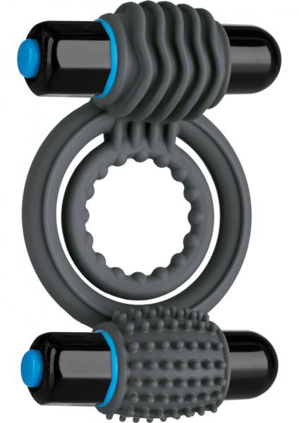 Optimale Silicone Vibrating Double C Ring Slate