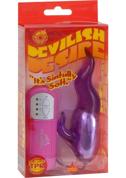 Devilish Desires Flame Shaped Vibrator With Remote Waterproof Purple