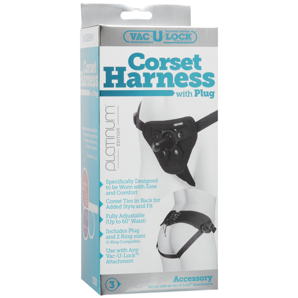 Vac U Lock Corset Harness Black
