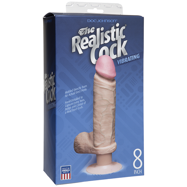 Vibro Realistic Dildo 8 Inch Beige