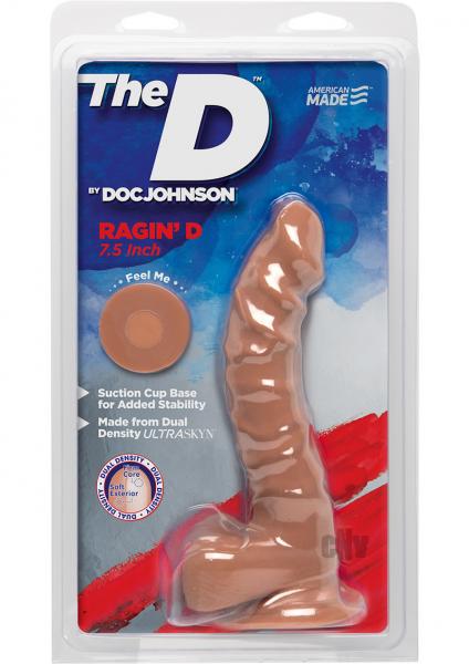 The D Ragin D 7.5 Inches Dildo With Balls Caramel Tan