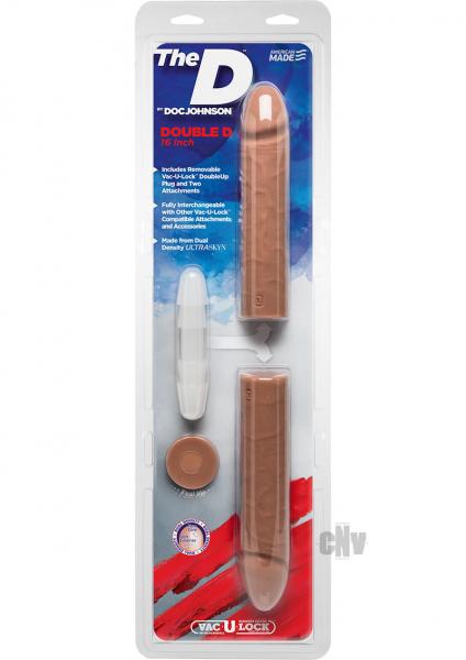 The Double D 16 Inches Caramel Ultraskyn Tan Dildo