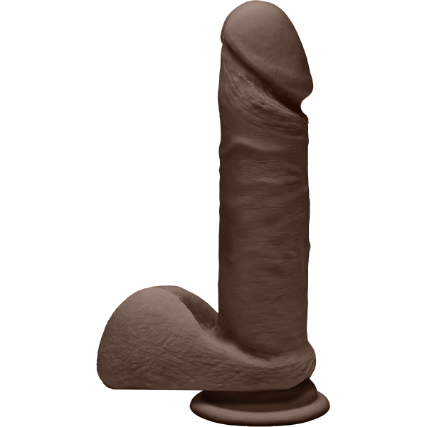 The D Perfect D 7 Inches Dildo With Balls Chocolate Brown