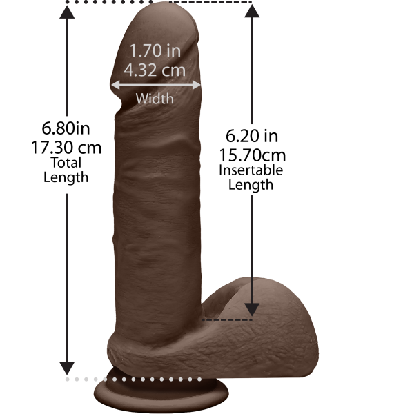 The D Perfect D 7 Inches Dildo With Balls Chocolate Brown