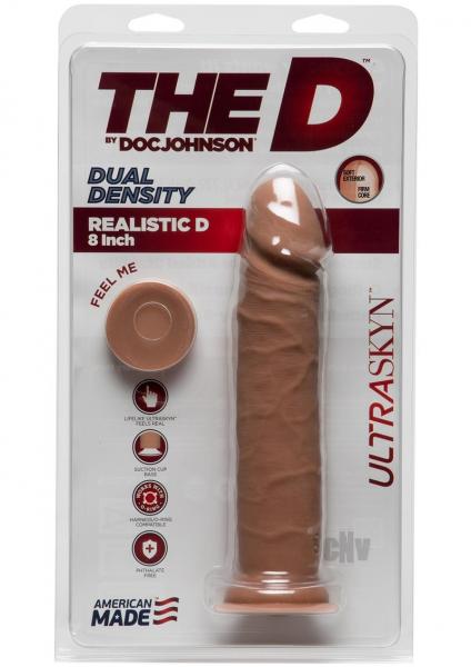 The D Realistic D 8 Inches Dildo Ultraskyn Tan