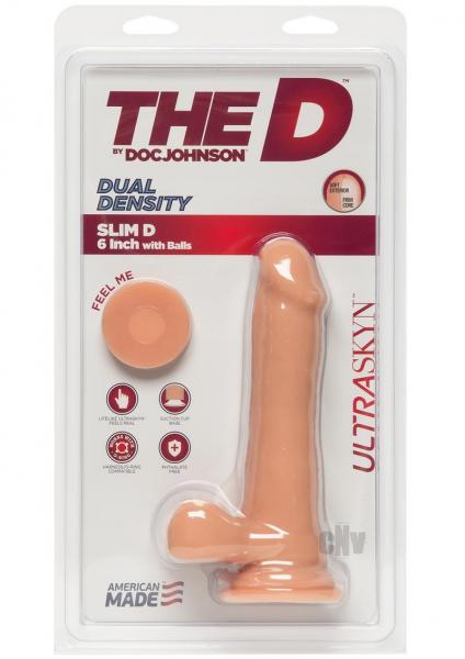 The Slim D Ultraskyn Dildo 6" Beige
