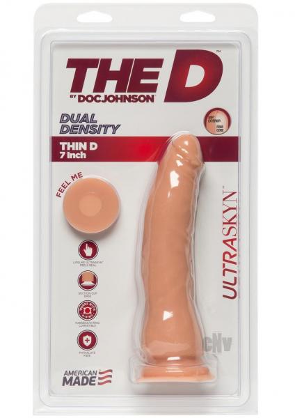 The D Thin D Ultraskyn 7 Inches Vanilla Beige Dildo