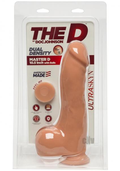 The D Master D 10.5 Inches Dildo With Balls Ultraskyn Beige