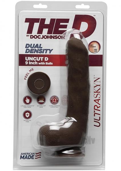 The D 9 Inches Uncut D Dildo With Balls Black