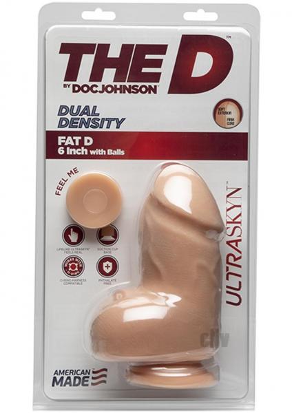 The D Fat D 6 Inches With Balls Ultraskyn Beige Dildo
