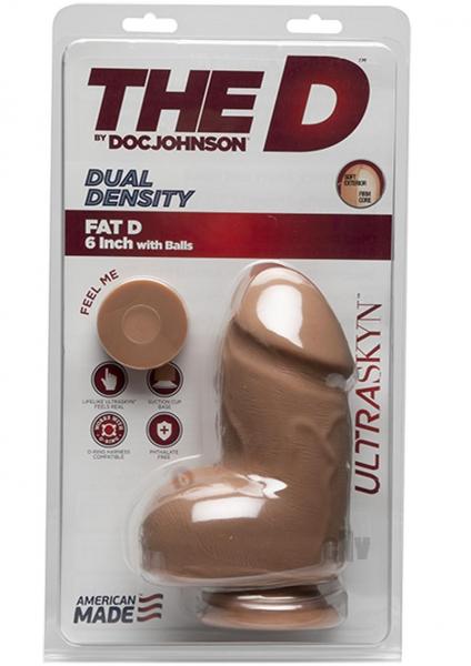 The D Fat D 6 Inches With Balls Ultraskyn Tan Dildo