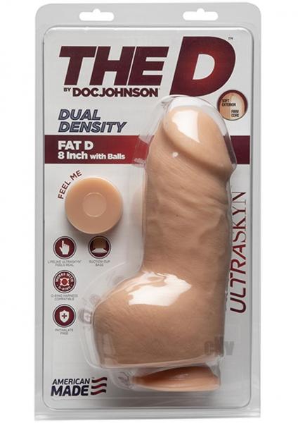 The D Fat D 8 Inches With Balls Ultraskyn Beige Dildo