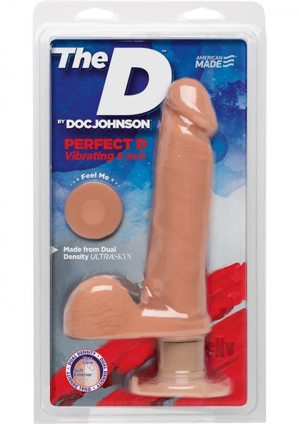 The D Perfect D Vibrating Dildo 8 Inch Vanilla Beige