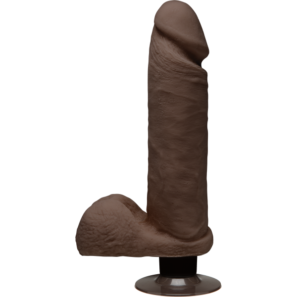 The D Perfect D Vibrating Dildo 8 Inch Chocolate Brown