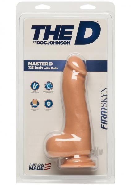 The D Master D 7.5 Inches Dildo With Balls Firmskyn Beige