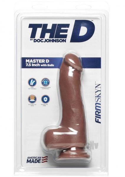 The D Master D 7.5 Inches Dildo With Balls Firmskyn Tan