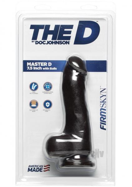 The D Master D 7.5 Inches Dildo With Balls Firmskyn Brown