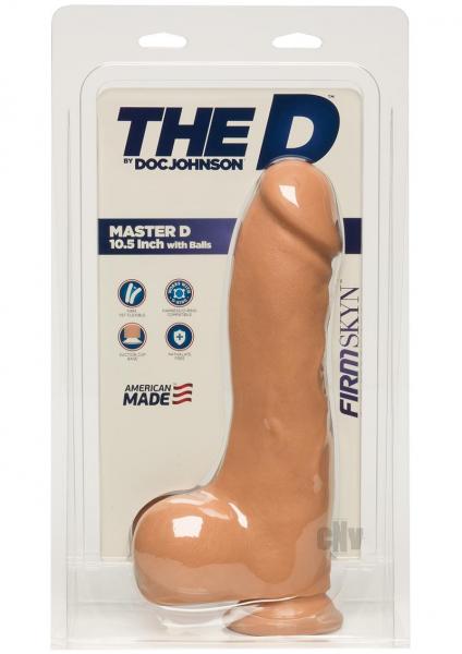 The D Master D 10.5 Inches Dildo With Balls Firmskyn Beige