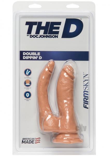 The D Double Dippin D Dildo Firmskyn Vanilla Beige