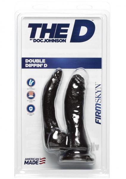 The D Double Dippin D Dildo Firmskyn Black