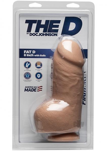 The D Fat D 8 Inches With Balls Firmskyn Beige Dildo