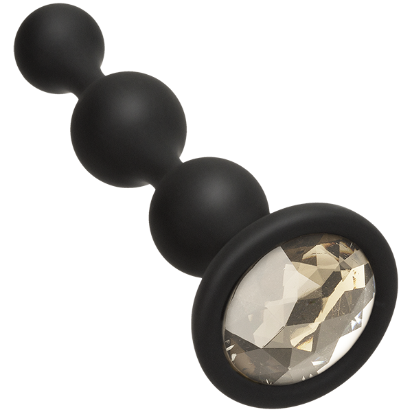 Booty Bling Jeweled Anal Beads Silver