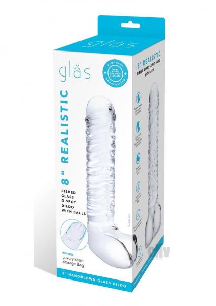 Realist Rib Gspot Dildo W/Balls 8 Clear