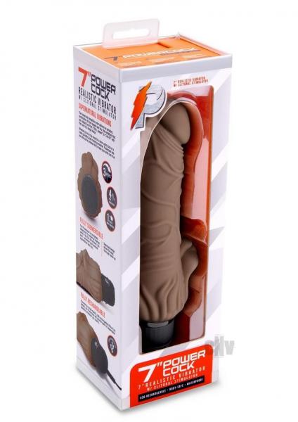 Pc Realistic Vibe W/Clit Stim 7 Drk Brn