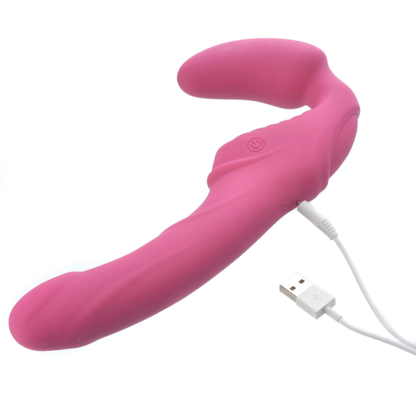 Eve's Vibrating Strapless Strap On Pink