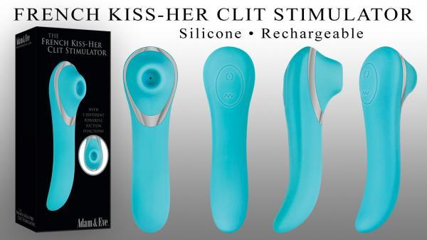 French Kiss Her Clitoral Stimulator Blue Vibrator
