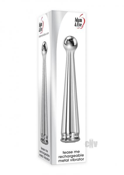 Adam & Eve Tease Me Rechargeable Metal Vibrator Chrome