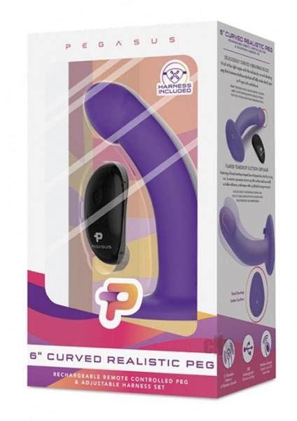 Pegasus 6 Inches Curved Peg Harness & Remote Set Purple