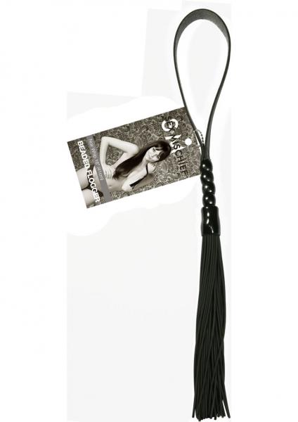 Sex And Mischief Beaded Flogger Noir Whip 16 Inch Black