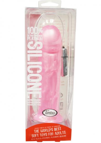 Goliath Silicone Vibrating Dildo 7.2 Inch Pink Pearl