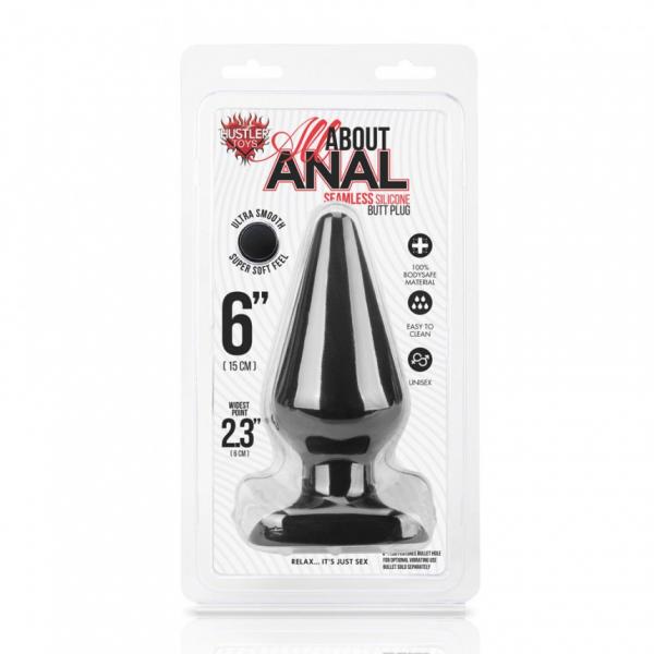 Hustler Anal Silicone Butt Plug 6 Inches Black