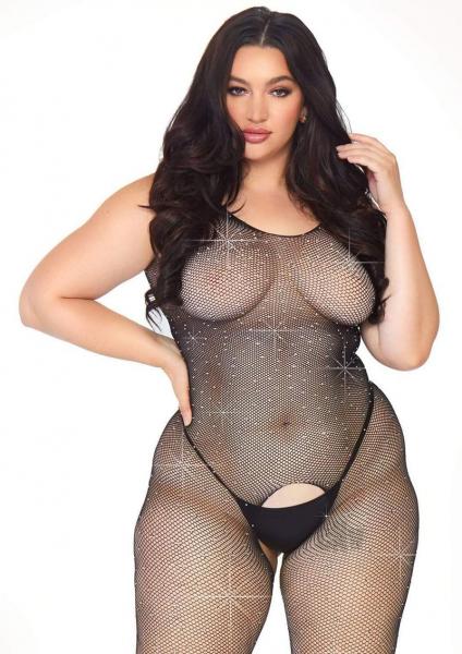Crystalized Tank Bodystocking 1x 2x Blac