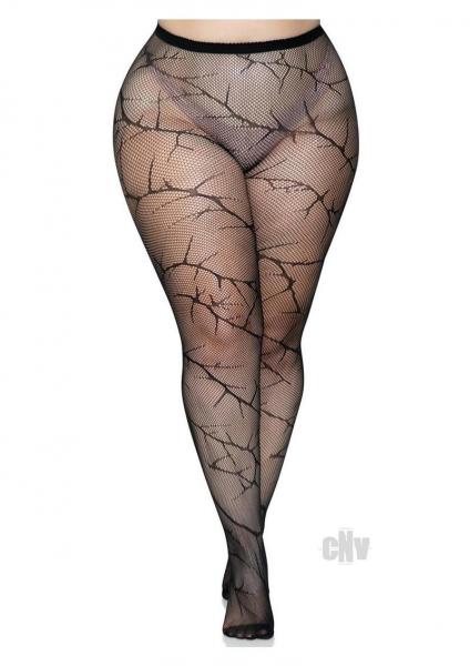 Cracked Fishnet Tights 1x 2x Black