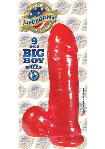 Lifeforms Big Boy Dong With Suction Base 9 Inch Red