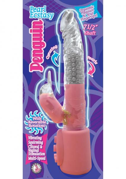 Pearl Ecstasy Penguin Vibrator 7.5 Inch Pink