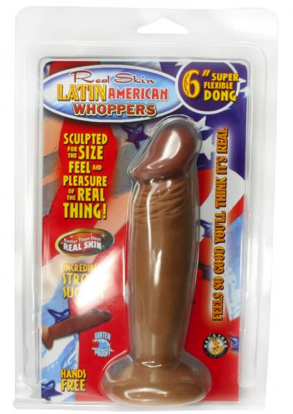 Real Skin Latin American Whoppers Dong 6 Inch Tan