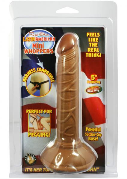 Real Skin Latin American Mini Whoppers Dong Brown 5 Inches