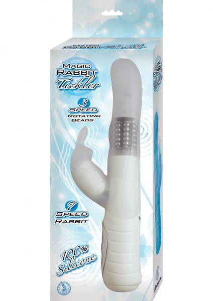 Magic Rabbit Tickler Silicone Vibe Waterproof White 8.5 Inch