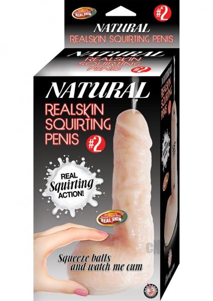 Natural Realskin Squirting Penis 02 7 Inches Dildo Beige