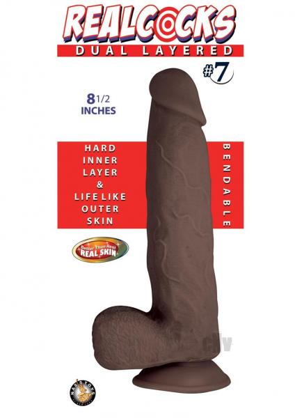 Realcocks Dual Layered #7 Dark Brown Dildo