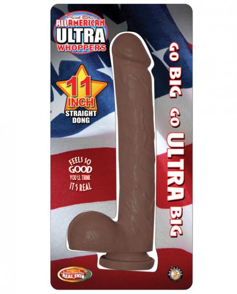 All American Ultra Whoppers Straight 11 Inches Dong Brown