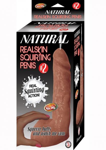 Natural Realskin Squirting Penis #2 Brown Dildo
