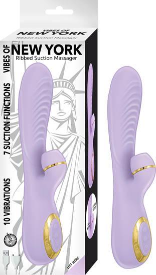 Vibes Of New York Ribbed Suction Massager Purple