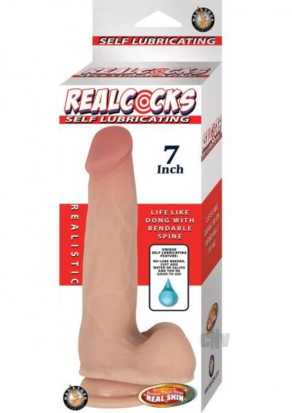 Realcocks Self Lubricating 7 Inches Realistic Dildo Beige
