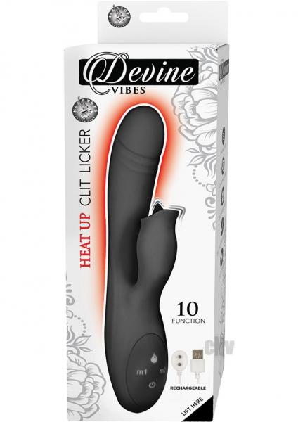 Devine Vibes Heat Up Clit Licker Black
