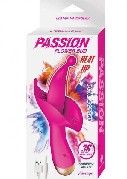 Passion Flower Bud Heat Up Dual Stimulator Pink